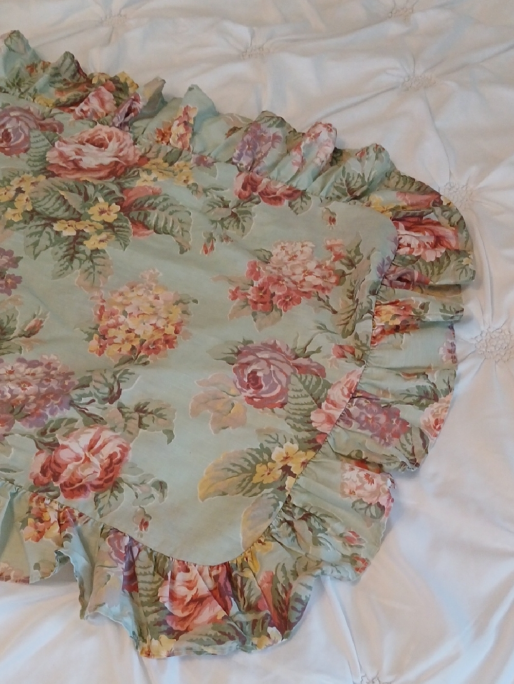 VTG King Pillow Sham Floral Ruffle JP Stevens 1988 Made In USA Pillowcase - Picture 3 of 9